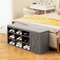 9-cube Shoe Bench with Adjustable Shelves and Removable Padded Cushion